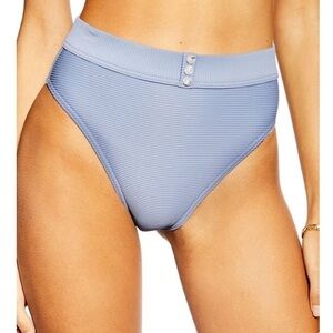 TOPSHOP Ribbed High Waist Button Bikini Bottom NWT